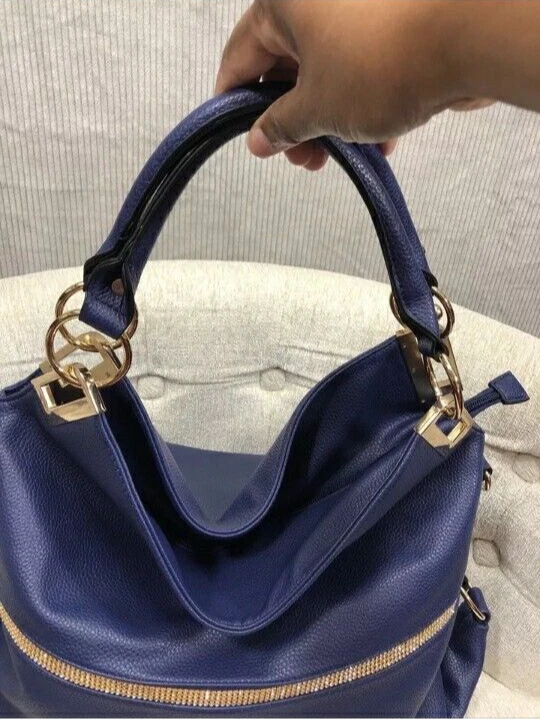 Cartera Dasein Estrás Azul Cartera Grande Fiesta Fecha Noche Foto 2 de 4