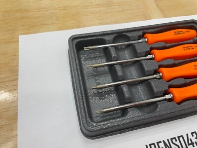 Snap-on Tools NOS RARE ORANGE 4pc Mini Hard Grip TORX Screwdriver