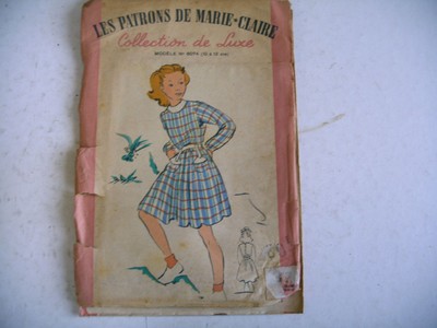 Patron De Couture Vintage Marie Claire – 2 Robes à Coudre Taille Réelle