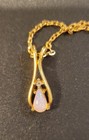 Vintage, Avon, Fire Glow Opal Teardrop Necklace Pendant with Goldtone Setting — photo 2