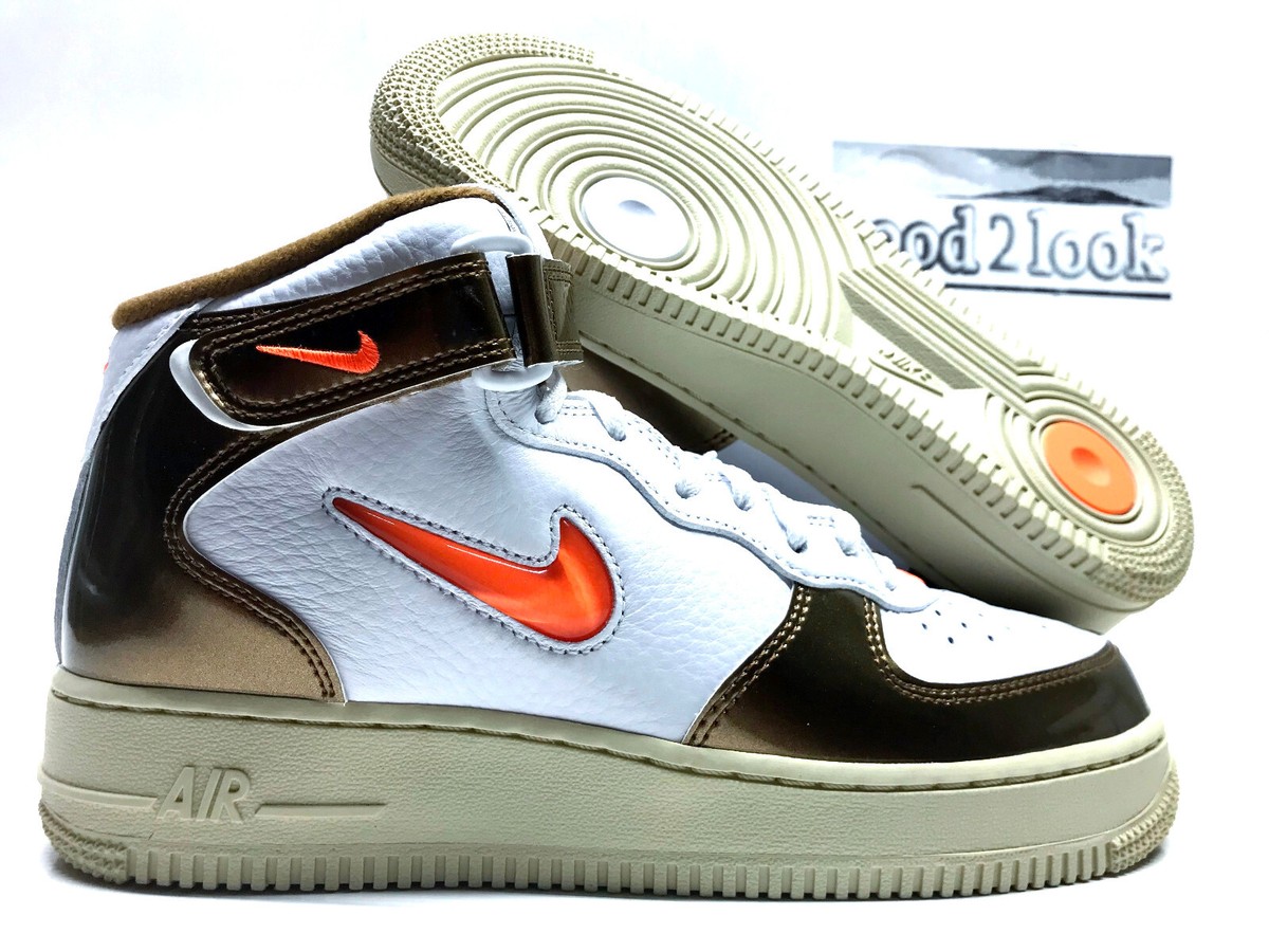 NEW Nike Air Force 1 Mid QS White Orange Ale Brown DH5623-100 Men\'s Size Multi Sneaker Politics main image 2