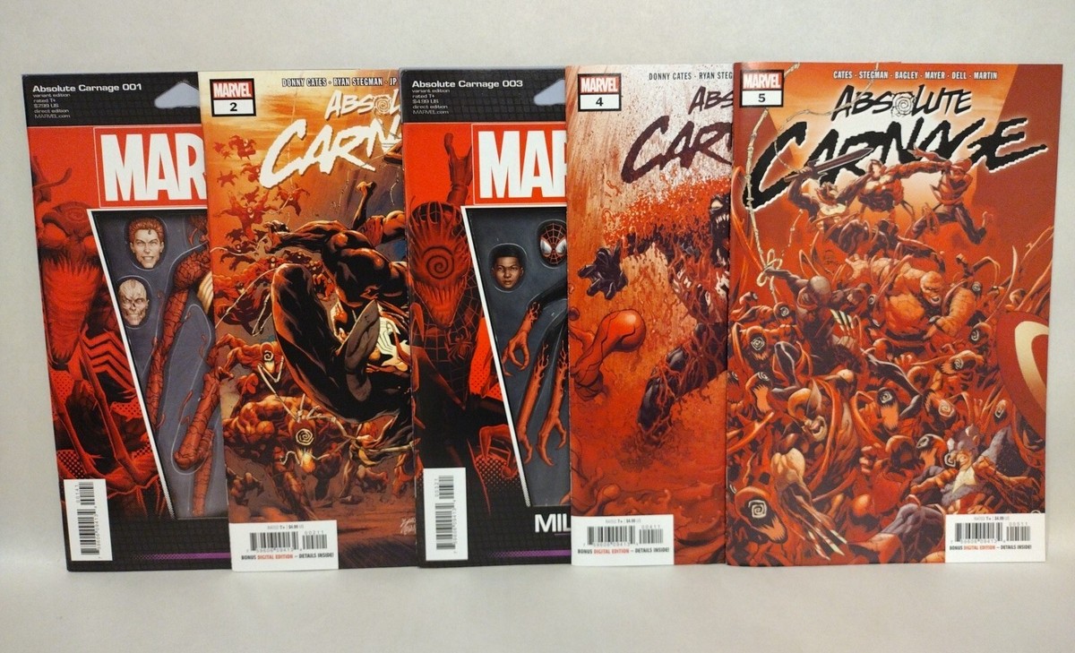 Absolute Carnage 2019 1-5 Complete Marvel Comic Set Venom Knull 1
