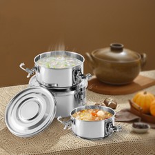 3 Sets Stainless Steel Food Storage Containers, Kitchen Food Containers Airtight
