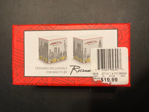 Rosanna Macy’s New York City Yellow Taxi Cab Ceramic Salt Pepper Shakers New NIB - Picture 7 of 7