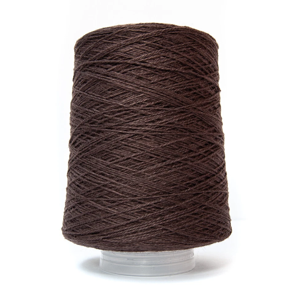 YTYF 200G DARK COFFEE BRN 2/14NM 55% LAMBSWOOL 45% COTTON YARN CONKER