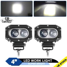 2PCS 4INCH LED Work Lights Bar Offroad Spot Pods Fog Driving Lamp ATV UTV SUV