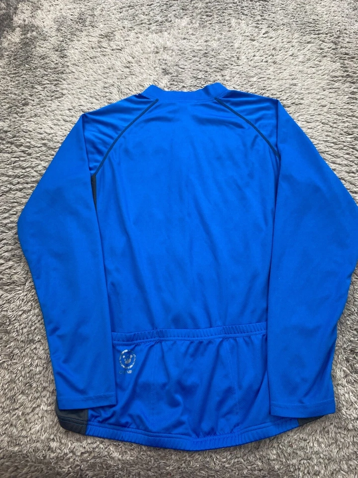Chaqueta de Ciclismo Canari Adultos Mediana Azul Real Cremallera Completa Cuello Simulado Cortavientos Foto 2 de 4