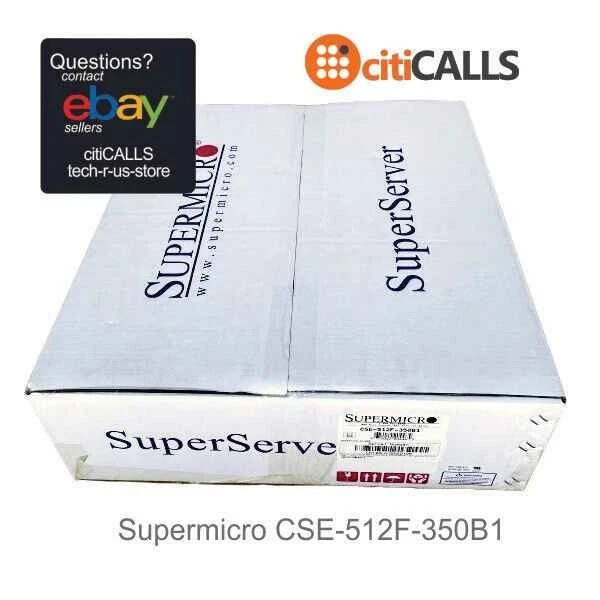 Supermicro CSE-512F-350B1 1U Case 350W 2x3.5 fixed drive bay SAS SATA Black - Image 2 of 3