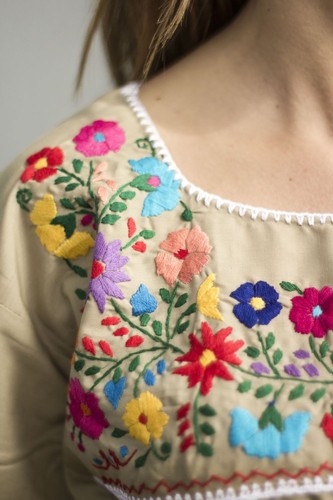 Mexican Blouse Assorted Colors Hippie Peasant Embroidered Top S, M, L, XL, 2X, 3 - Picture 36 of 52