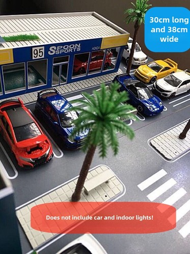 1:64 Diorama Building Model Garage Volkswagen Honda Car Showroom Scene Model Toy - Picture 19 of 21