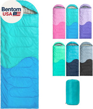 Sleeping Bag - 3 Seasons for Adults Kids Boys Girls Camping Hiking - Warm Cold W