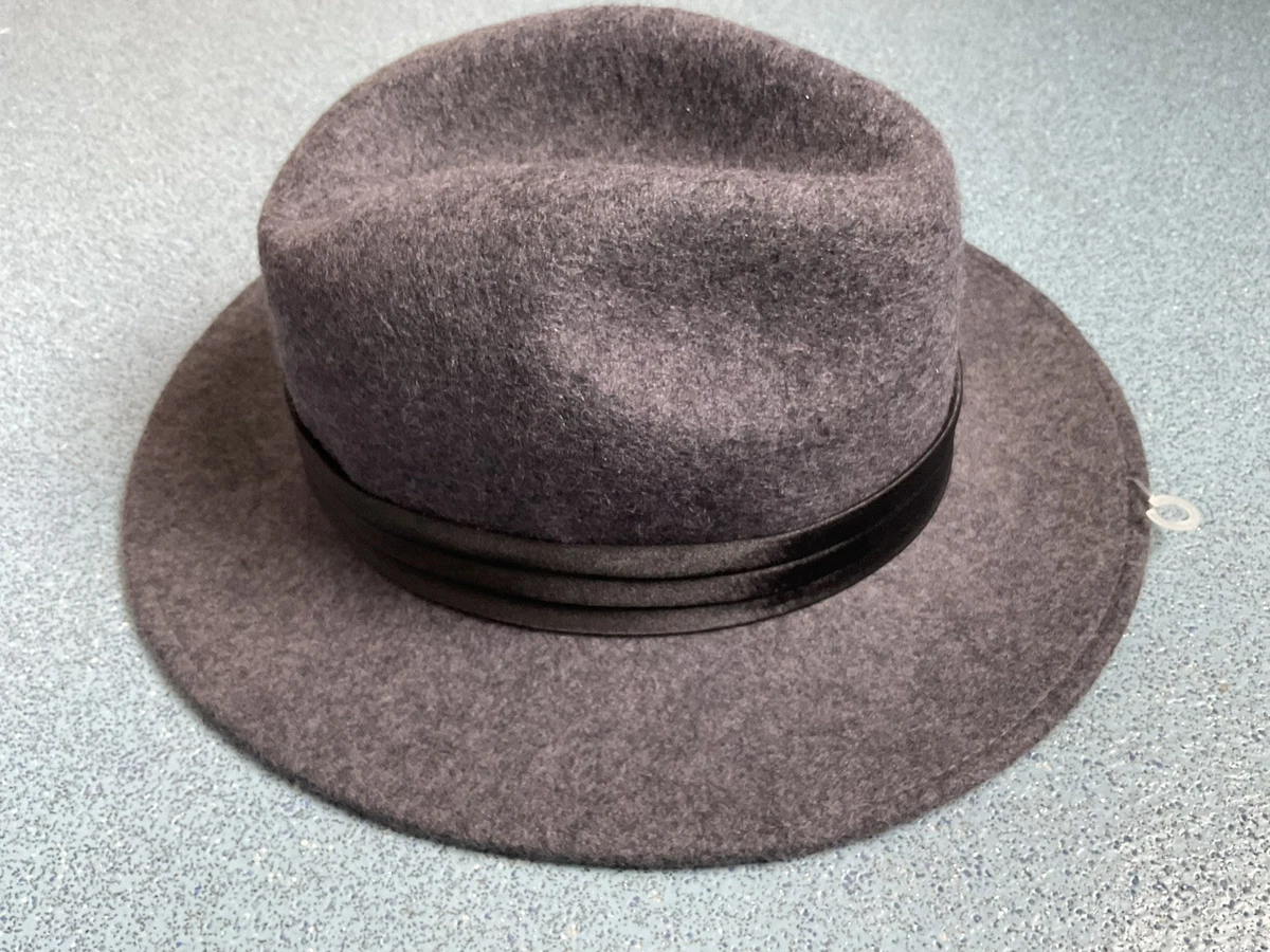 NiceYnn Cappello classico vintage in lana a tesa larga con top piatto per torta di maiale, cappello regolabile in feltro Fedora Church Derby per feste di nozze Talent Show, Arancione & Perla