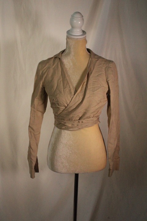 Intermix Tan Wrap Top Size Small - image 1