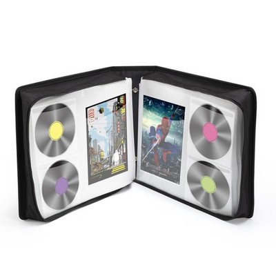 DVD Case 128 DVDs and 64 Booklets Capacity, CD/Blu-ray Storage Binder Case wi...