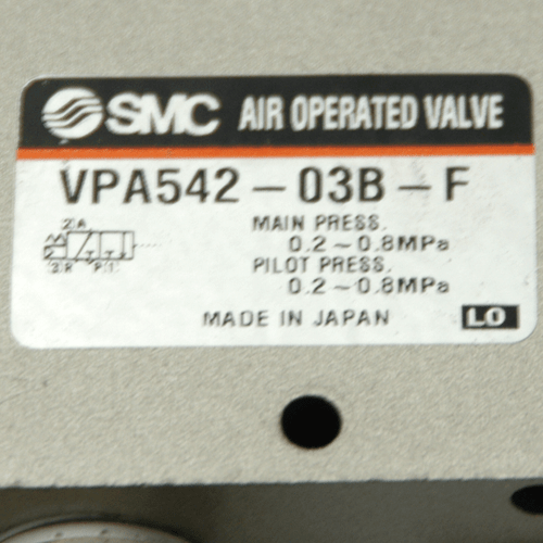 SMC VPA542-03B-F 3 Port Luftbetriebenes Ventil 3/8" Anschlüsse - Bild 2 von 3