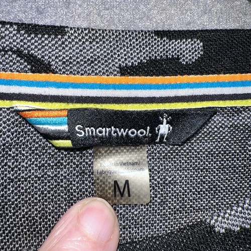 Smartwool Sweater Mens Medium Black Camo Wool Crew Neck Outdoors Pullover - Picture 4 of 10