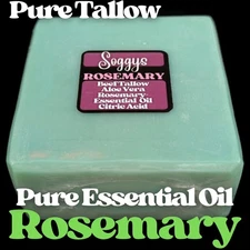 Bar Soap, Beef Tallow, Rosemary Essential Oil, Handcrafted, All Natural, 5-6 oz