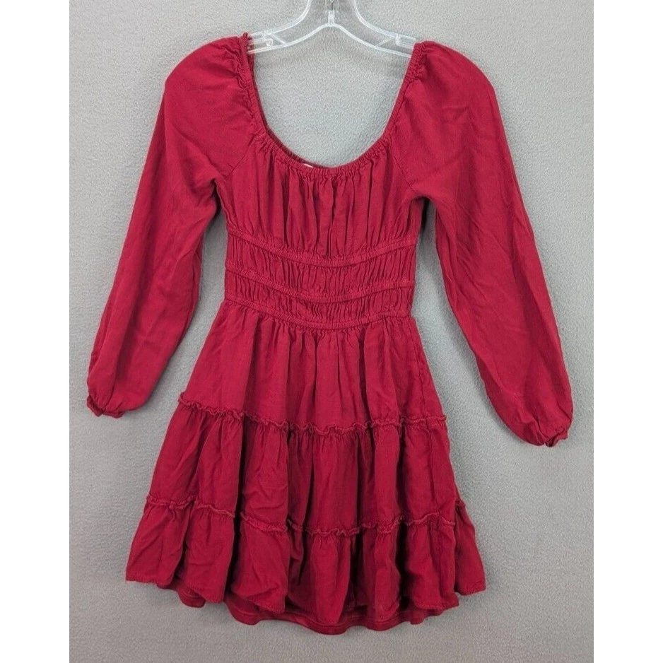 Abito Altar'd State manica lunga a strati con volant San Valentino babydoll donna taglia XS