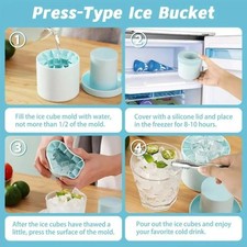 Silicone Ice Cube Mold Round Ice Bucket Summer Homemade DIY Refrigerator Freeze
