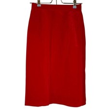 Vintage 90s Red Royal Silk 100 Silk Pencil Skirt Workwear Classic Party Holiday