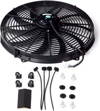 Blackhorse-racing 1416 Inch Electric Radiator Fan High 3000 Cfm Thermostat W