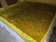Vtg. JC Penney Fashion Manor Fringed Bedspread Boho Hippie Crushed Velvet Twin