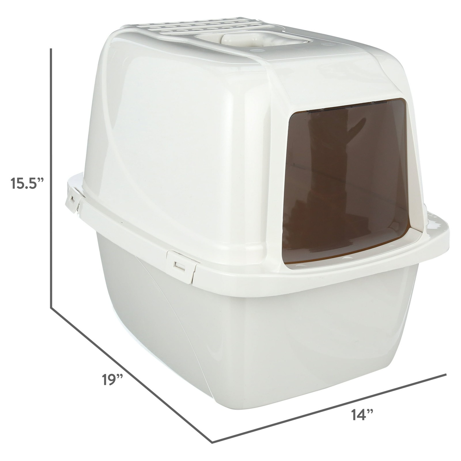 Van Ness Pets Odor Control Large Enclosed Cat Litter Box, Hooded, Pearl, CP6