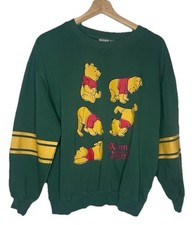 Disney Winnie the Pooh Sweatshirt Green Medium Vintage Crewneck