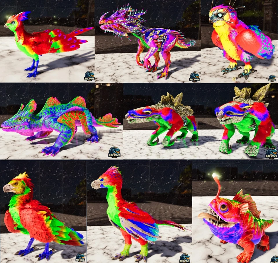 🦖ARK Survival Ascended Rainbow Top Stats PVE PS5/XBOX/PC - Image 1 of 1