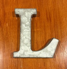 Galvanized Metal Letter L 6.5  x5.5  Rustic Country Industrial Farmhouse 3D