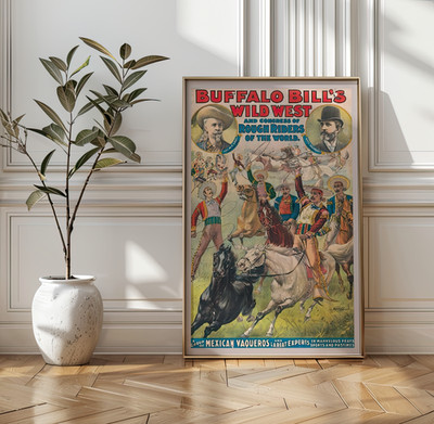 Buffalo Bill Wild West Rodeo Poster – Vintage Circus Print | eBay
