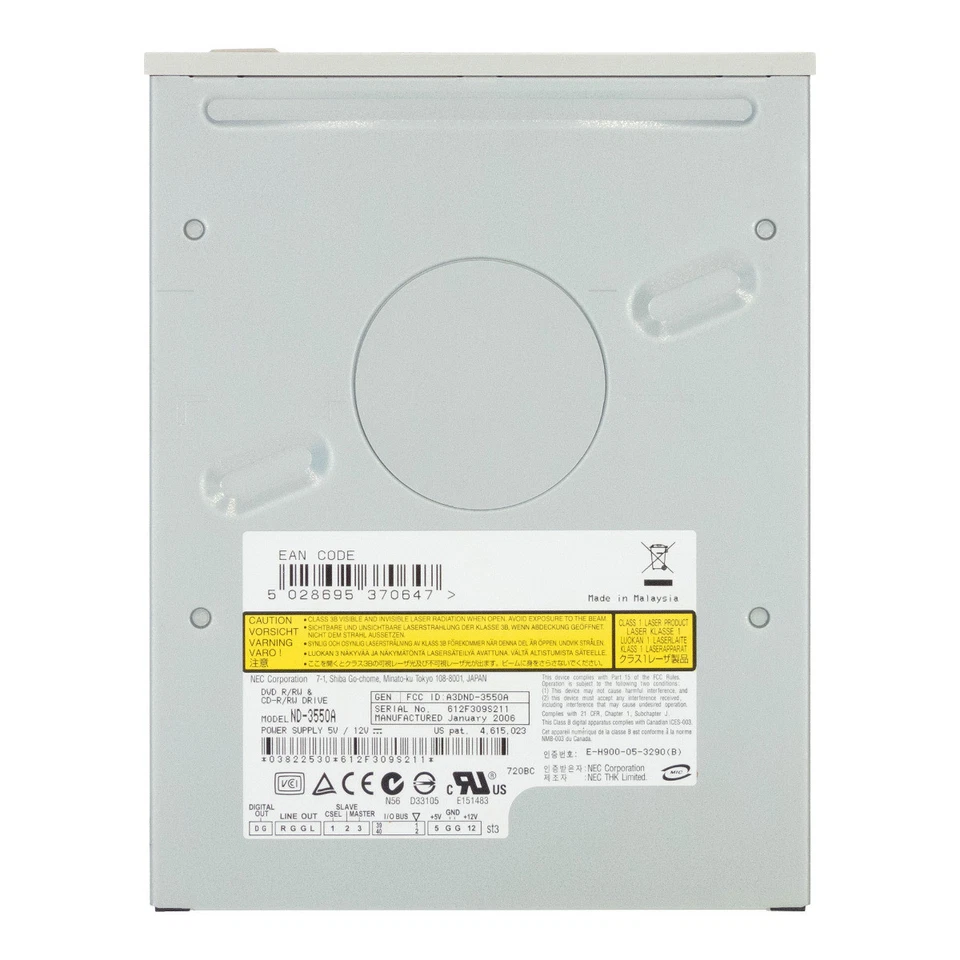 Internal Drive Burner NEC ND-3550A Dvd-R/Rw Cd-R/ Rw Drive Ide 5.25 Inch - Image 3 of 3