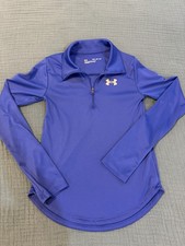 Under Armour Boys' Blue 1/4 Zip Pullover Long Sleeve Shirt Size M