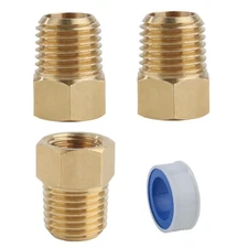 59953 Propane Fitting - 1/4" Male NPT x 1/4" Female Inverted Flare for RV and...