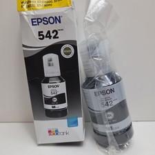 NEW GENUINE - EPSON 542 ECOTANK BLACK INK BOTTLE - T542120-S - Sealed Bag 2030