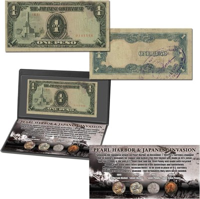 Pearl Harbor and Japanese Invasion Coin & Currency Collection silver, steel 
