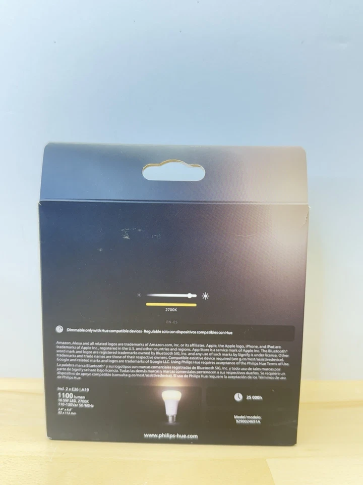 PHILIPS HUE White Blanco A19 - E26 Smart bulb 75 W - 1100 Lumen (2-pack) - Image 3 of 4