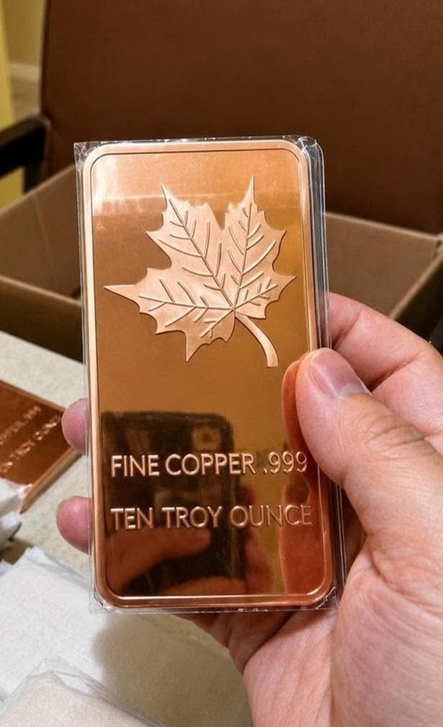 Maple Leaf Bullion Proof Bar .999 Fine Copper