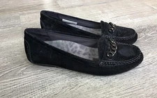 Vionic 356 Mesa Loafer Suede Chain Embellished Slip On Shoes Size 8 39 Black