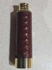 30mm Handheld Brass And Faux Leather Telescope Hand Nautical Scope 25x30 Pouch