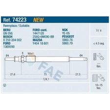 4x Glühkerze für Peugeot 3008 1 0U 307 3A/C 3E SW 3H 308 4A 4E 407 6D id72390