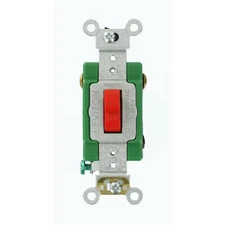30 Amp Industrial Grade Heavy Duty Double-Pole Toggle Switch, Red 3032-2R