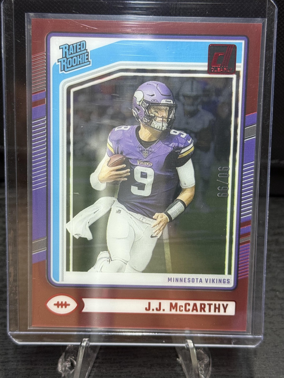 2024 Clearly Donruss #61 J.J. McCarthy Red #/99
