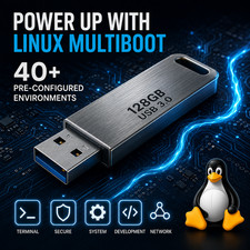 128GB Linux Multiboot USB 3.0 40 Live Systems Installation Media