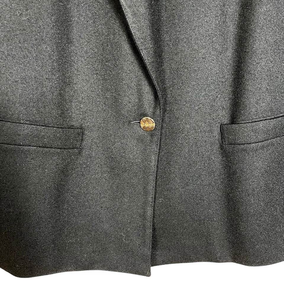 Blazer John Meyer Mujer’s 14 Negro Lana Dorado Botón Clásico Preppy Oficina Foto 4 de 4