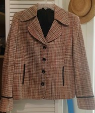 ELLEN TRACY TWEED JACKET LONG SLEEVE BUTTON  ...
