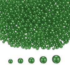 1000 Pcs No Hole Pearls, Mini Round Faux Pearl, Dark Green