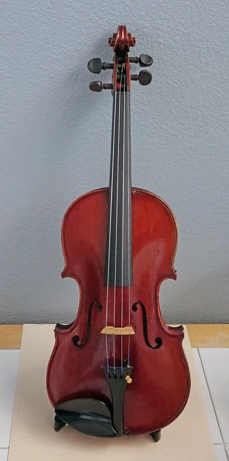VIOLÍN 3/4 ANTIGUO RESTAURADO COPIA STRADIVARIUS HECHO EN FRANCÉS CON ESTUCHE Y ARCO, C-1920 Foto 4 de 4