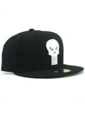 New Era The Punisher 59fifty Custom Fitted Hat Size 7 1/4 Marvel Black Skull NWT