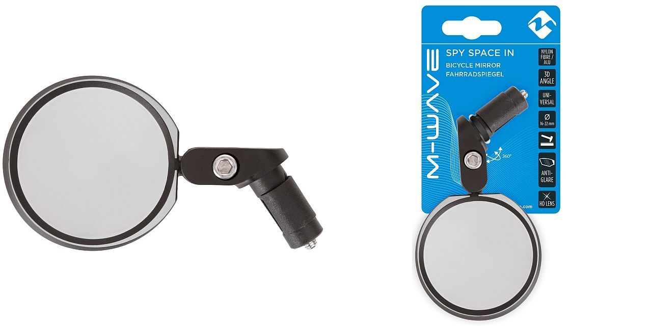 Велосипедное зеркало Зеркало на руле велосипеда M Wave с регулируемым внутренним зажимом с антибликовым покрытием 5890₽